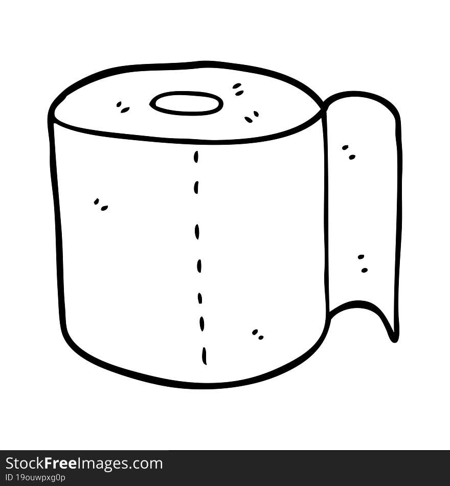 Line Drawing Cartoon Toilet Roll