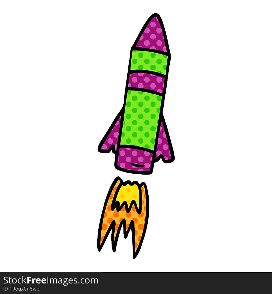 Cartoon Doodle Of A Space Rocket