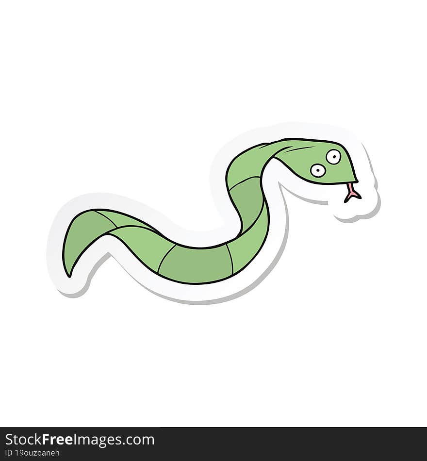 sticker of a cartoon snake