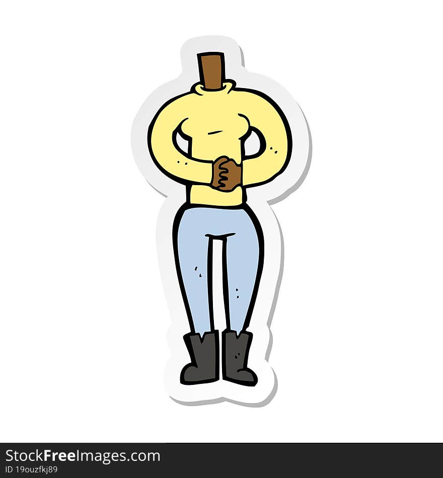 sticker of a cartoon female body