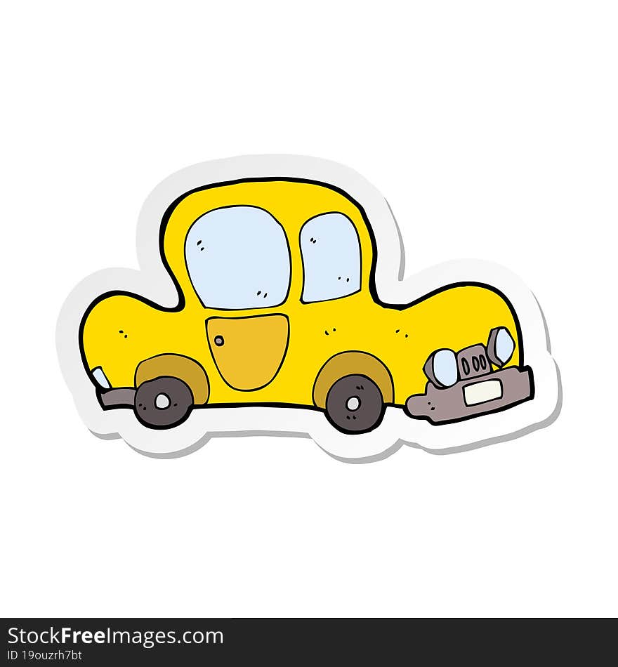 sticker of a cartoon car