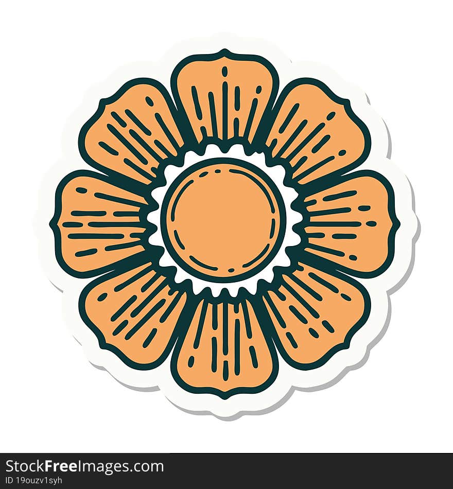 tattoo style sticker of a flower