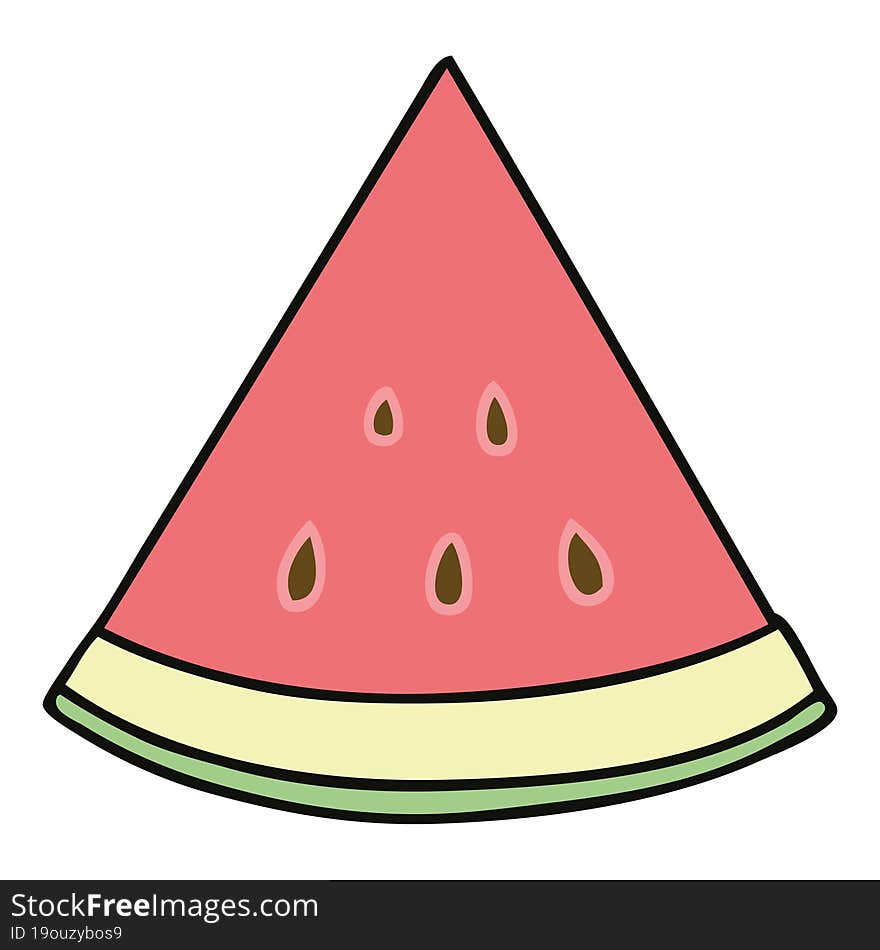 quirky hand drawn cartoon watermelon