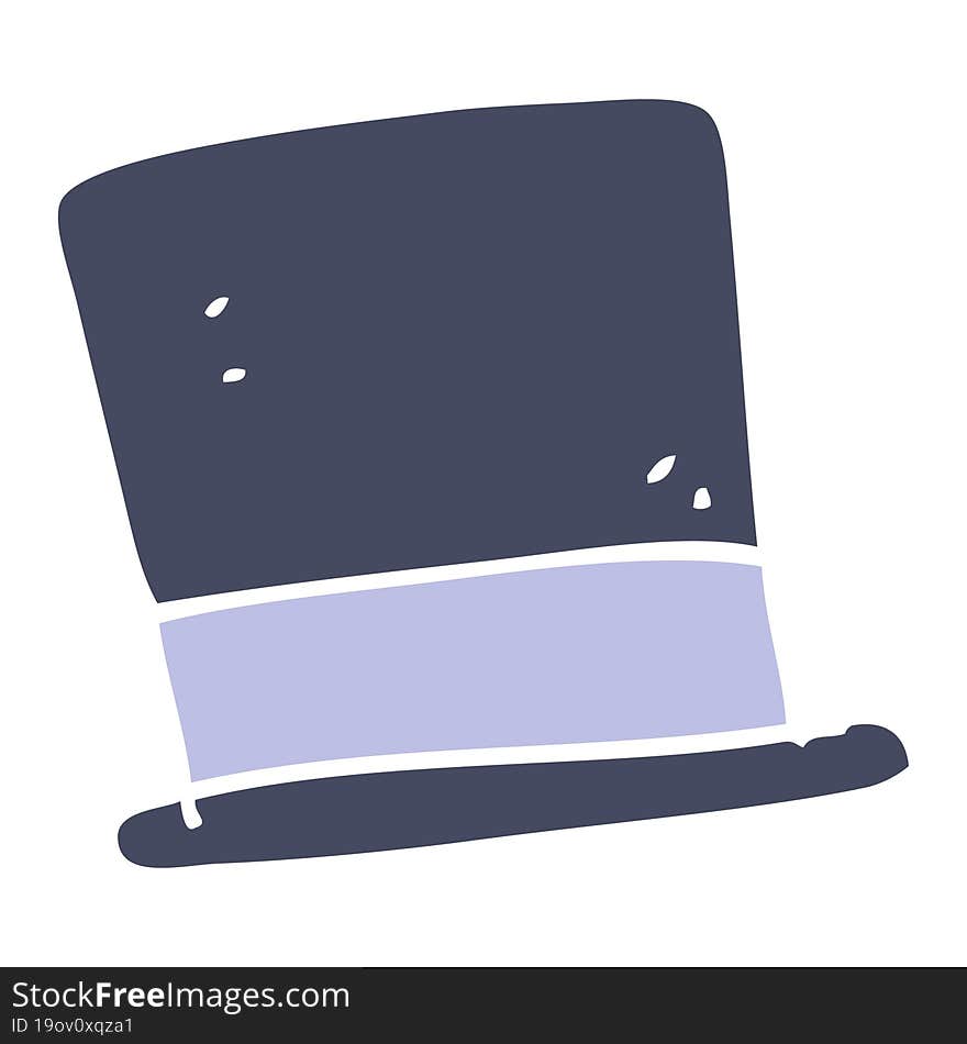 flat color illustration of a cartoon top hat