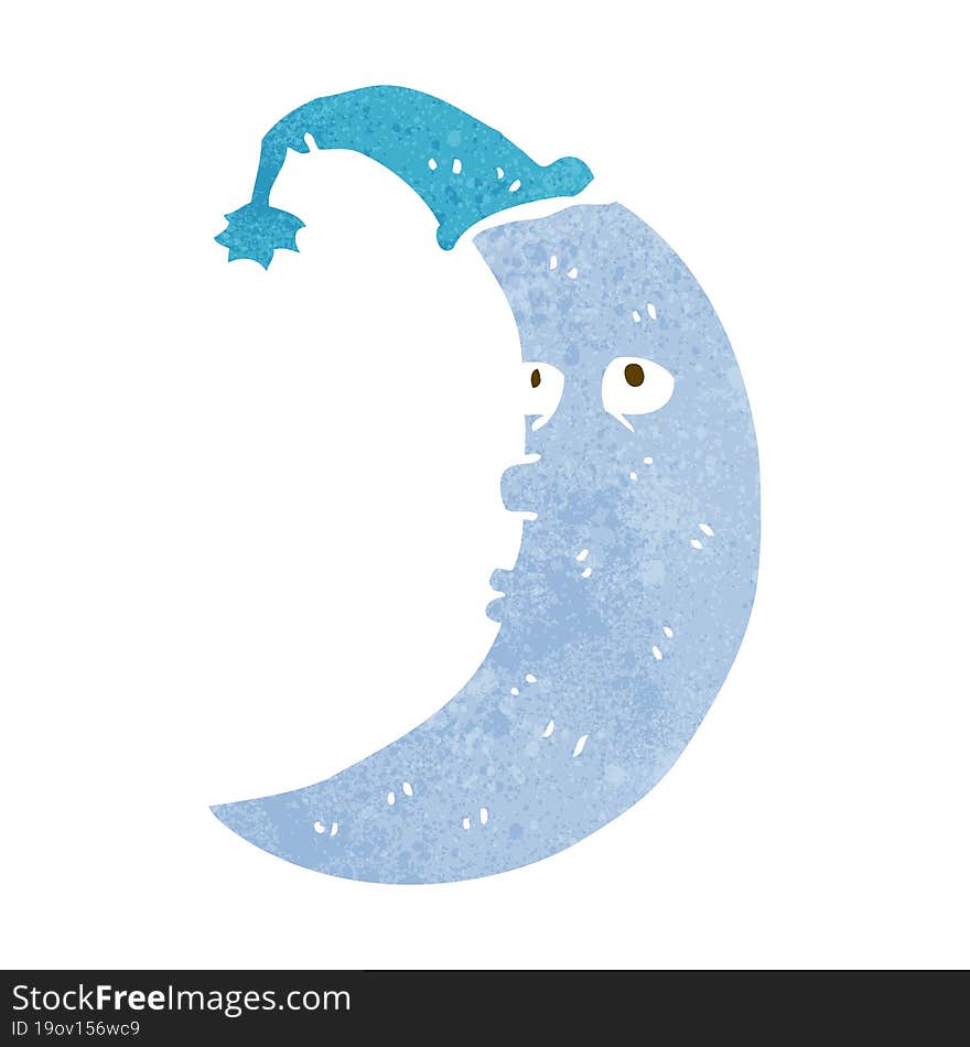 sleepy moon cartoon