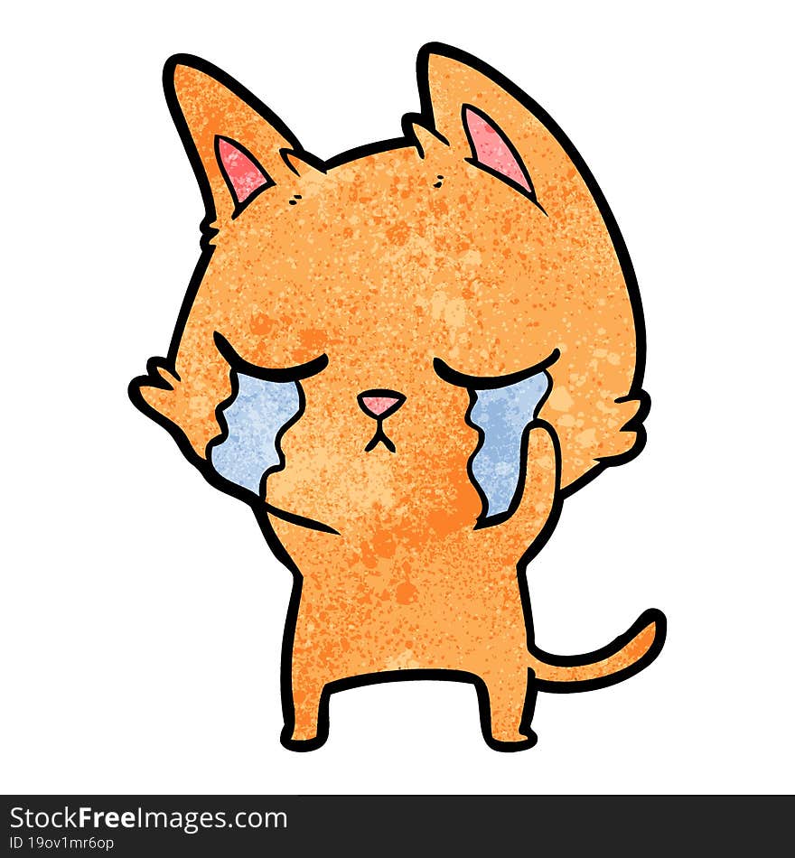 crying cartoon cat. crying cartoon cat