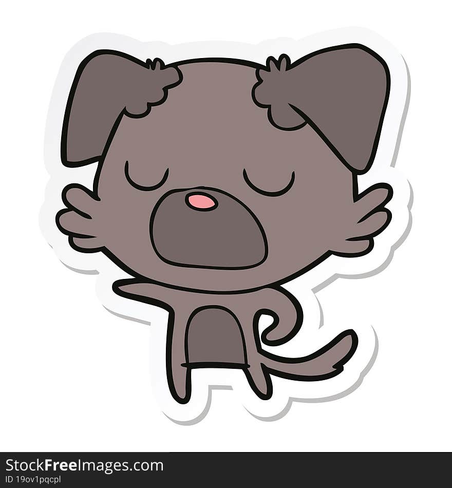 sticker of a cartoon dog