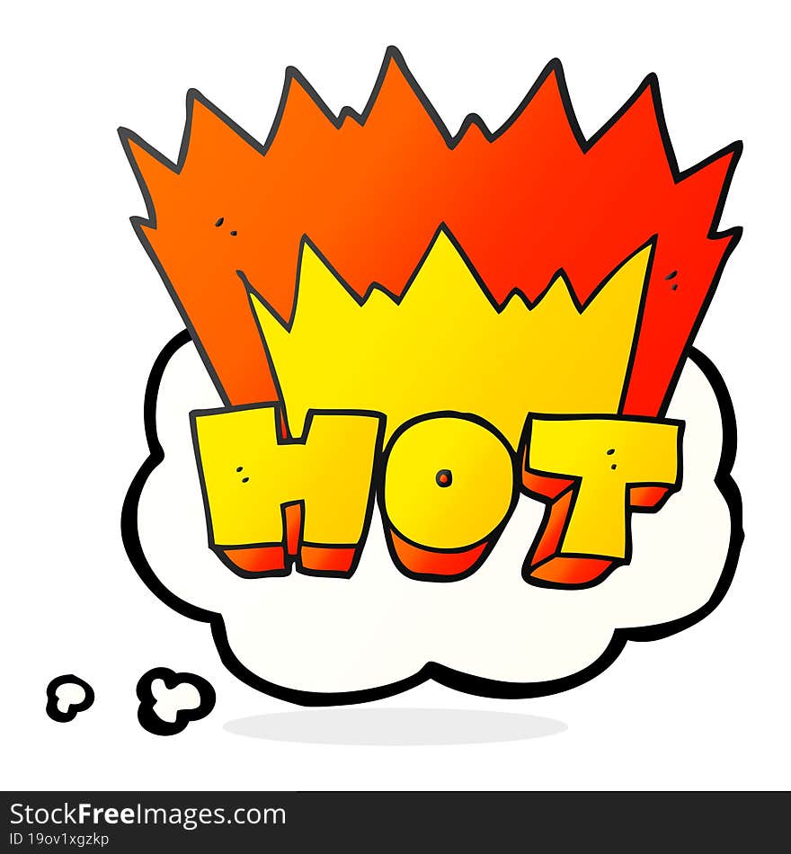 Thought Bubble Cartoon Word Hot