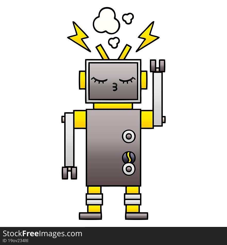 Gradient Shaded Cartoon Robot