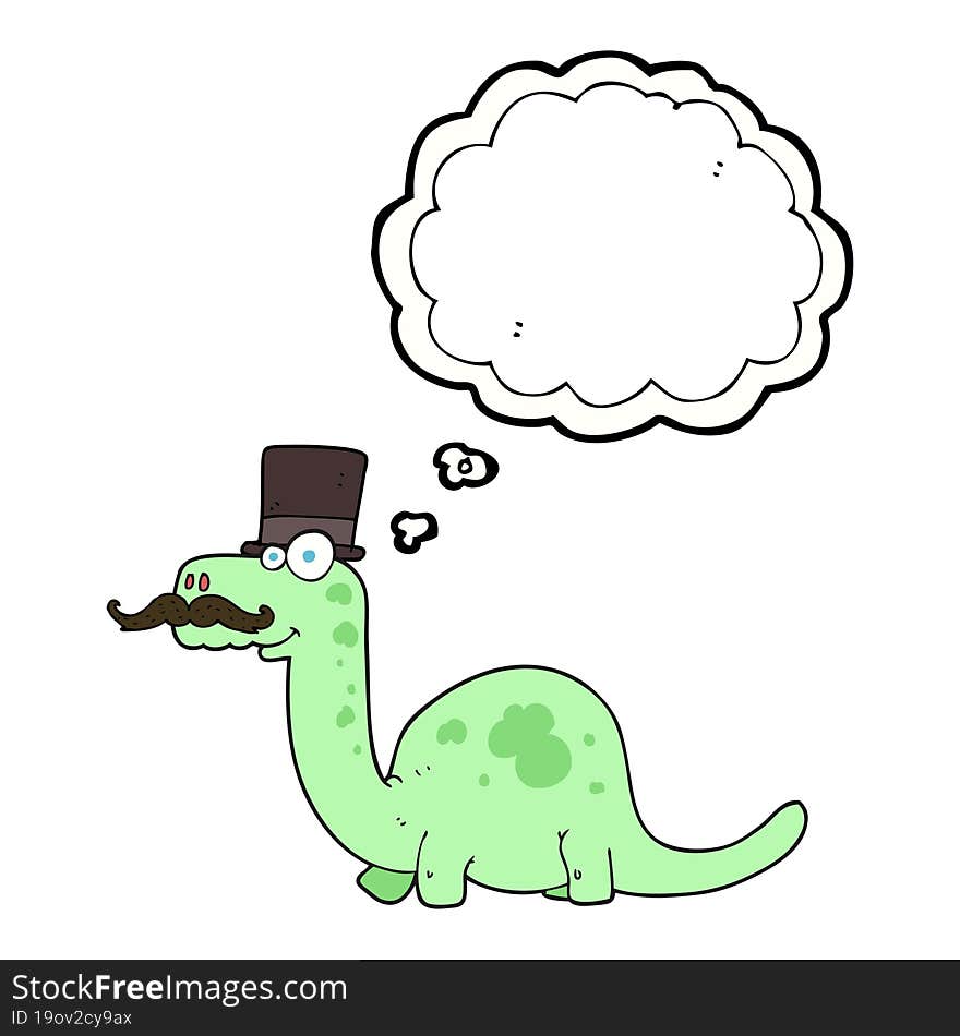 thought bubble cartoon posh dinosaur