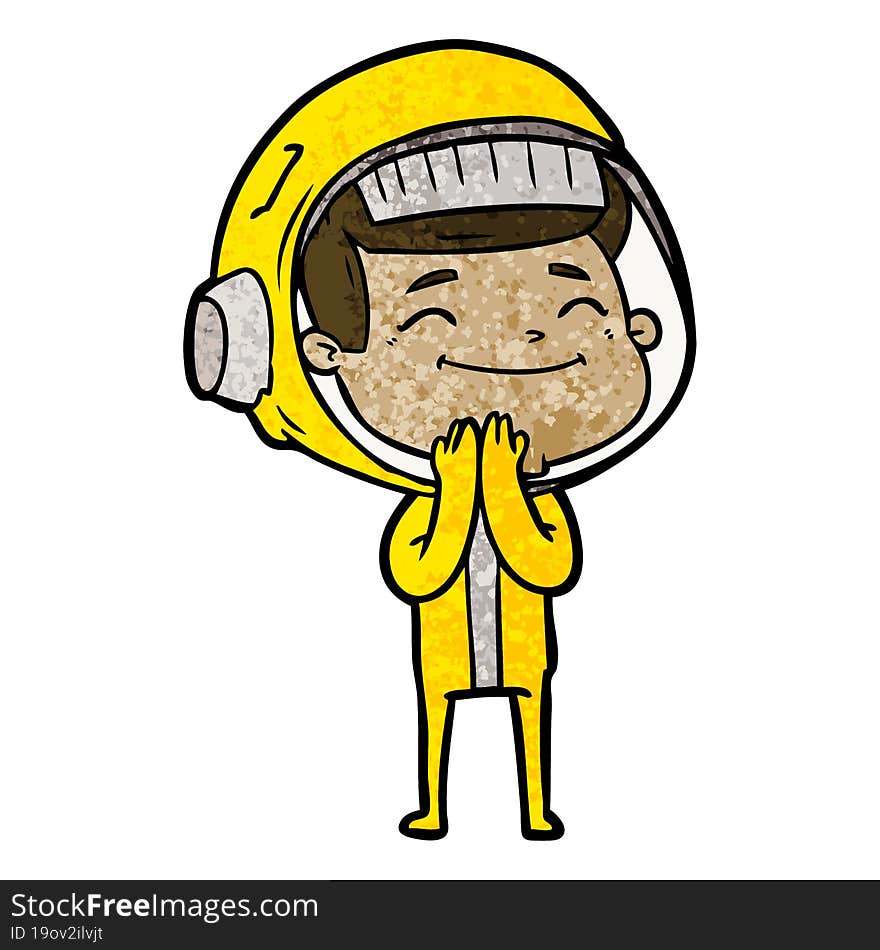 happy cartoon astronaut. happy cartoon astronaut