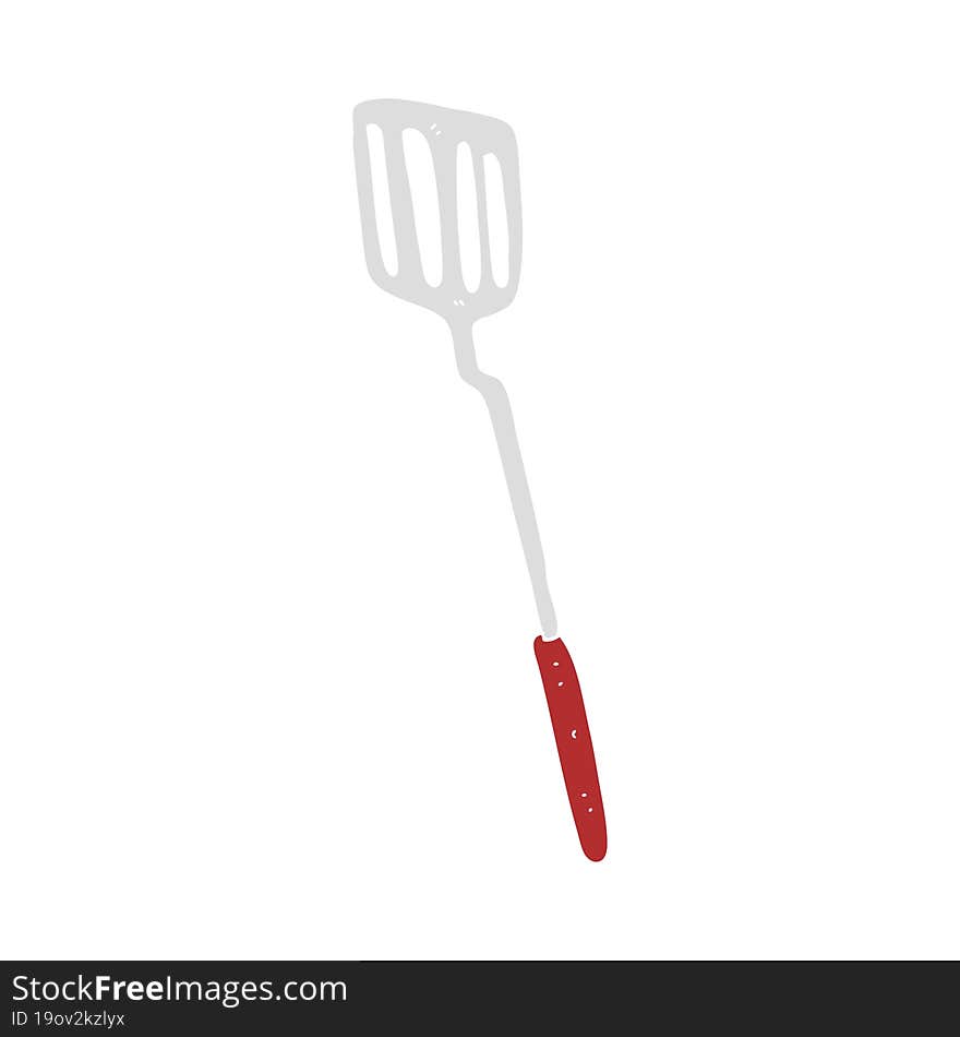 flat color illustration of a cartoon spatula