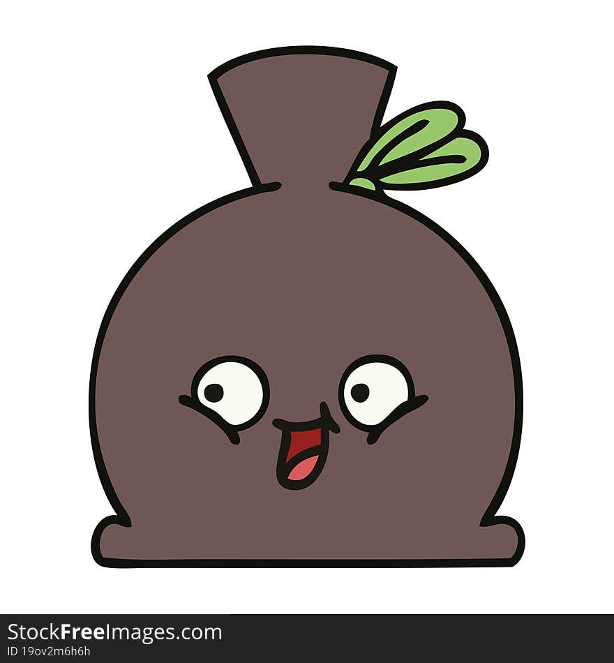 cute cartoon of a sack. cute cartoon of a sack