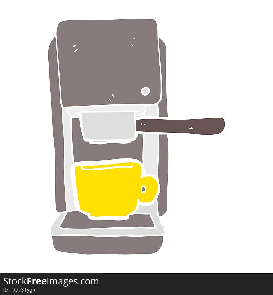 flat color illustration of espresso maker. flat color illustration of espresso maker