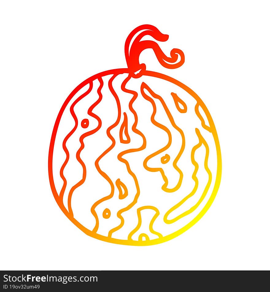 warm gradient line drawing cartoon melon