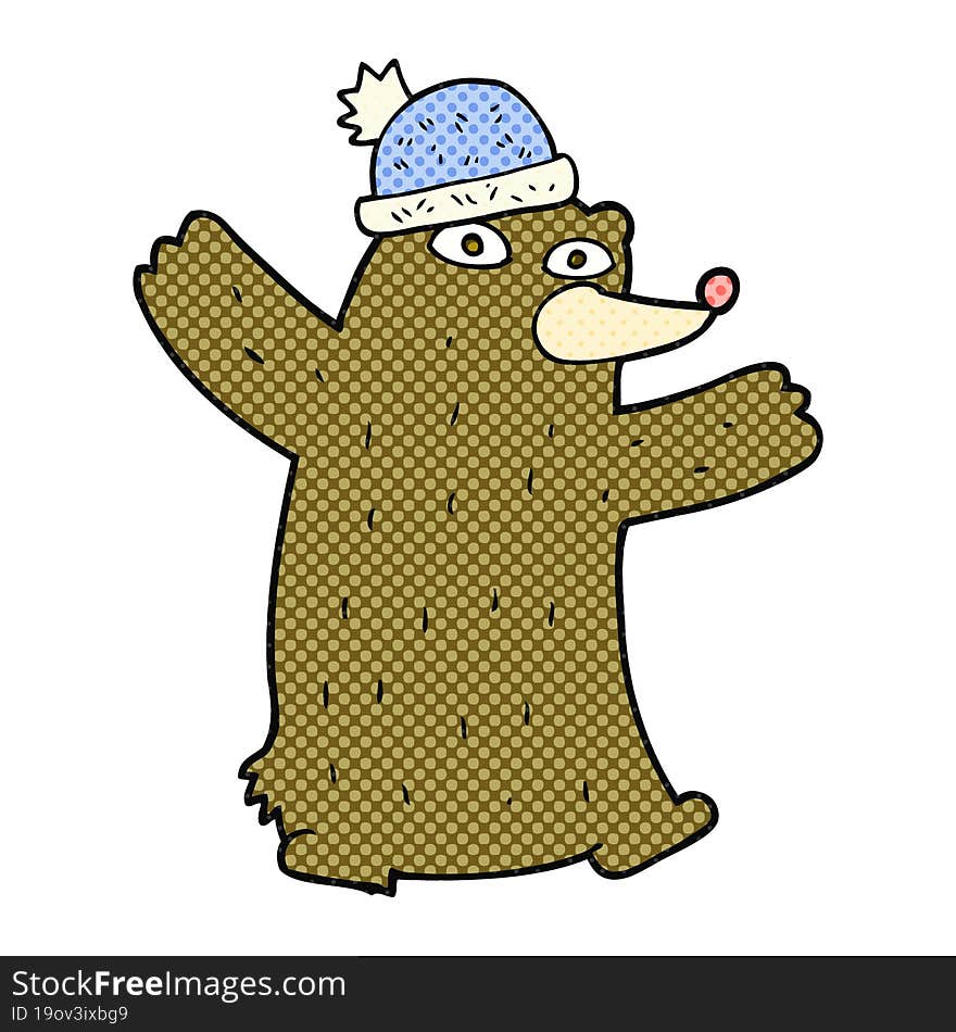 cartoon bear wearing hat