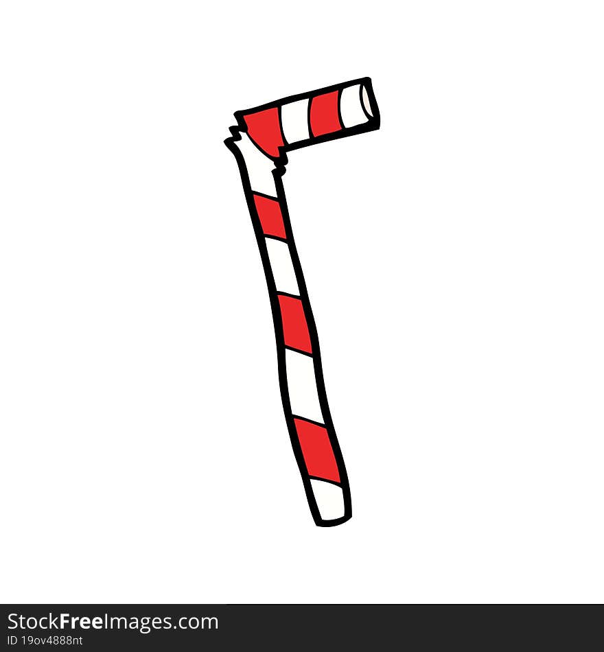 cartoon stripey straw