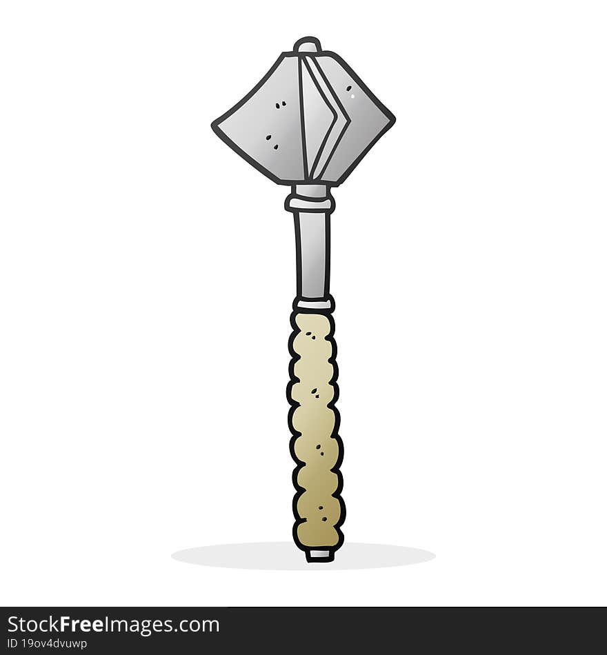 freehand drawn cartoon medieval mace