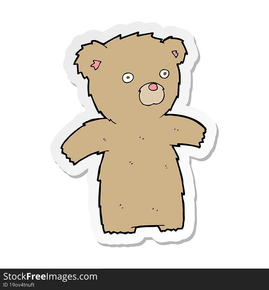 sticker of a cartoon teddy bear