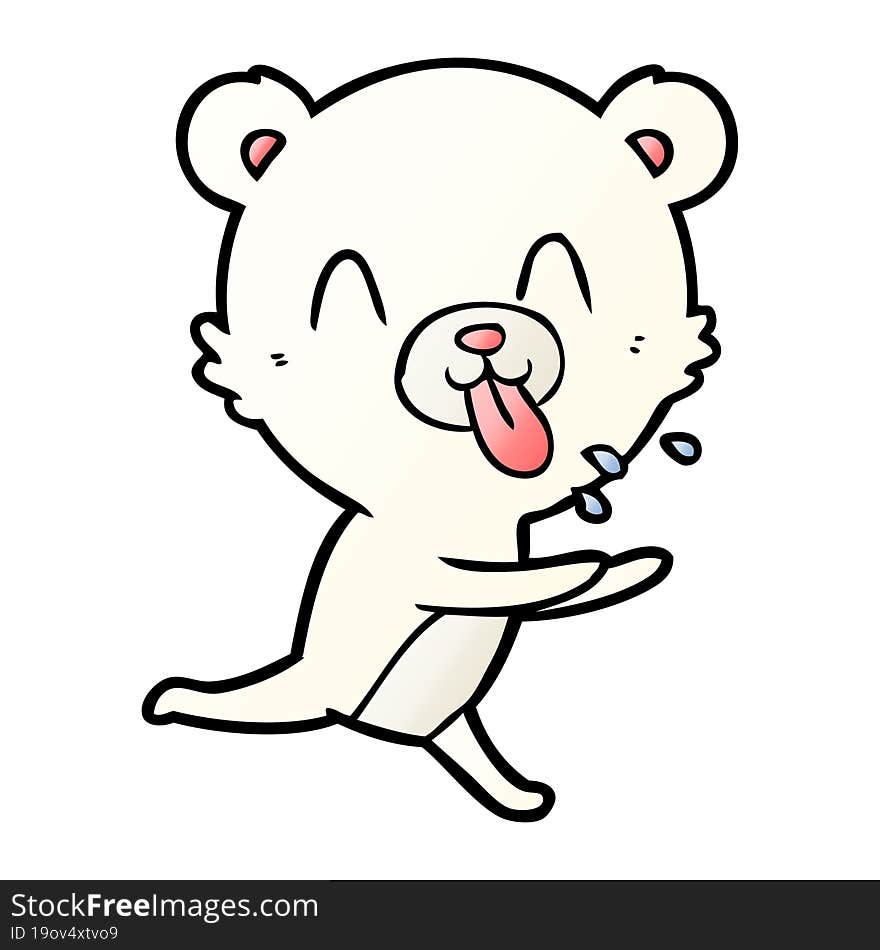 rude cartoon polar bear sticking out tongue. rude cartoon polar bear sticking out tongue