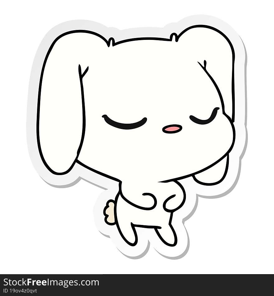 Sticker Cartoon Of Cute Kawaii Bunny