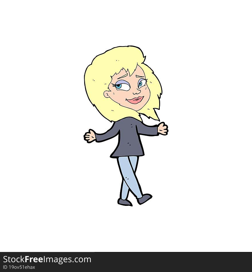 Stress Free Woman Cartoon