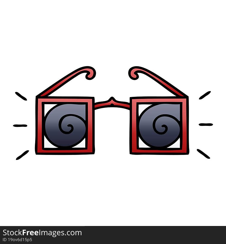 gradient shaded cartoon hypnotic glasses