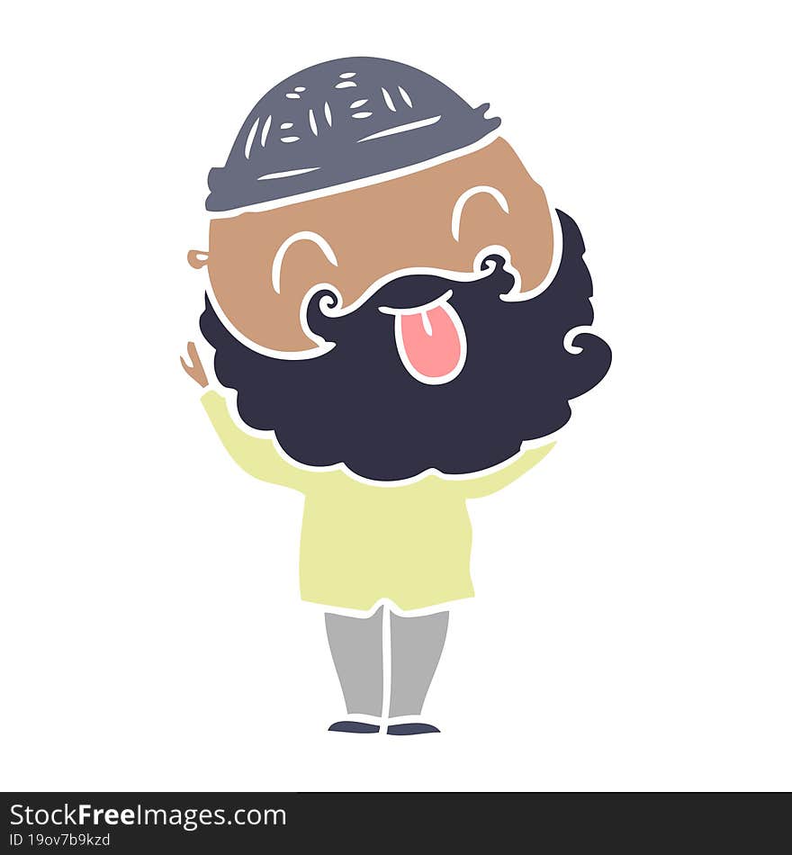 man with beard sticking out tongue