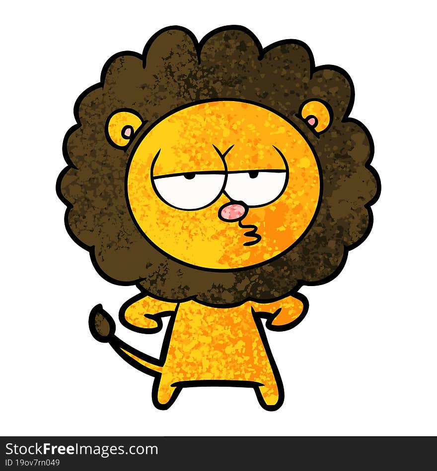 cartoon bored lion. cartoon bored lion