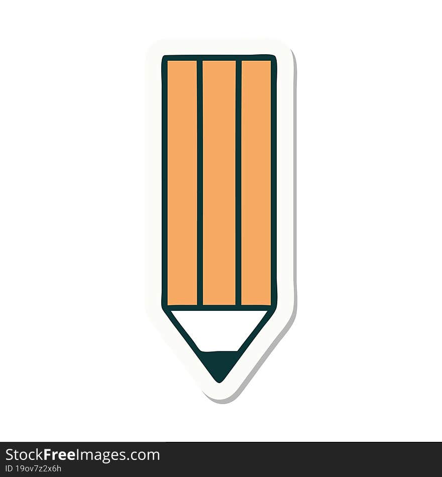 Tattoo Style Sticker Of A Pencil