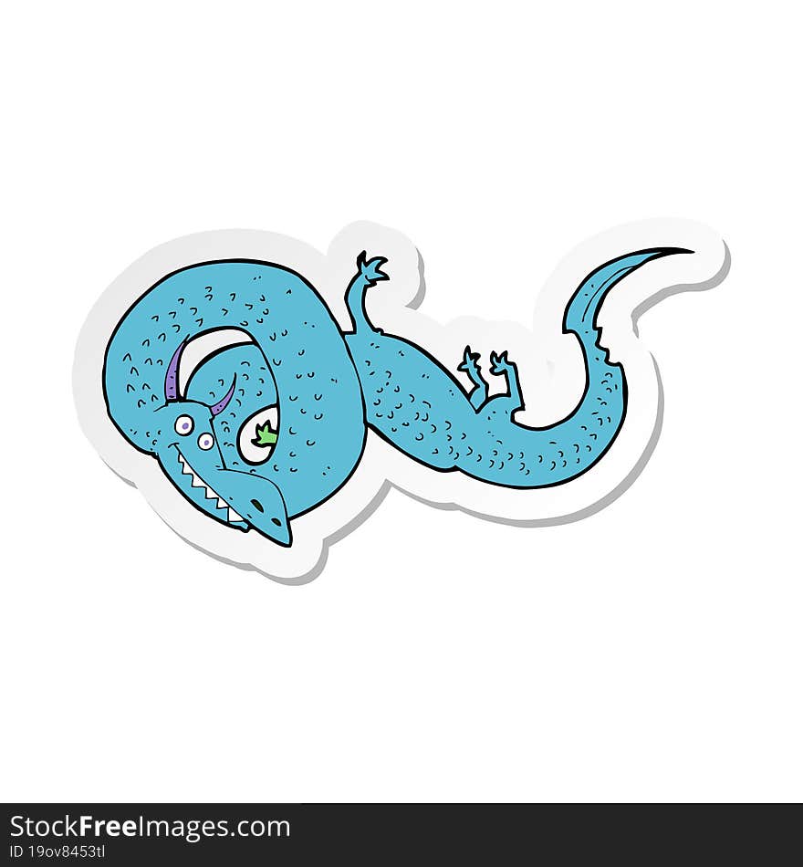 Sticker Of A Cartoon Chinese Dragon