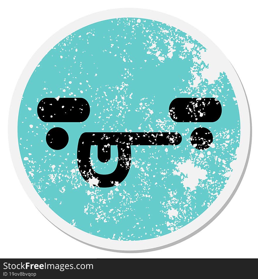 funny expressions with thick eyebrows face circular sticker