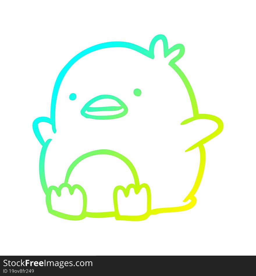 cold gradient line drawing cute penguin