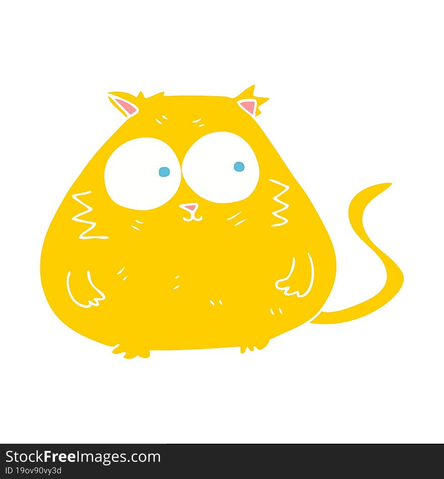 flat color illustration of fat cat. flat color illustration of fat cat