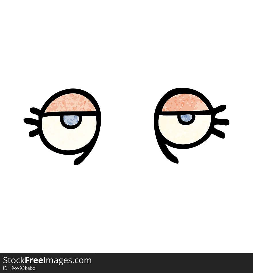 grunge textured illustration cartoon tired eyes