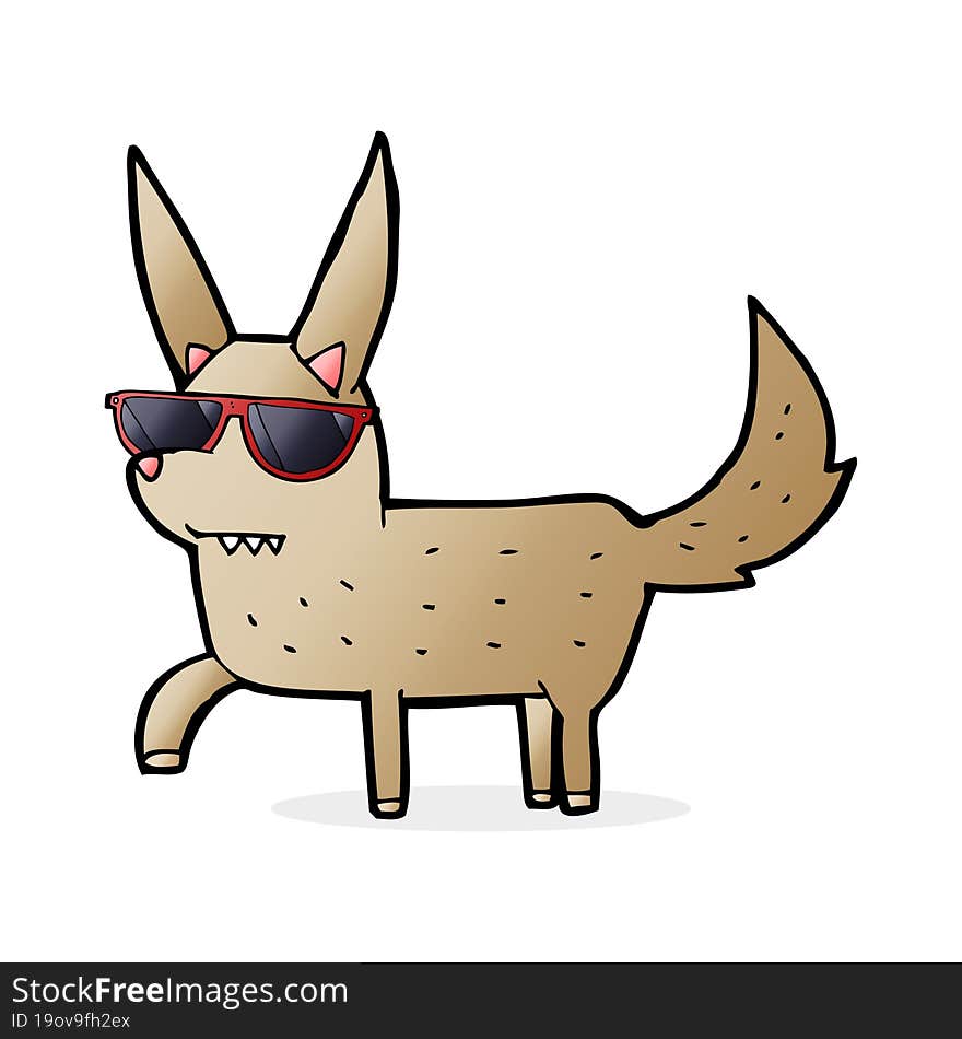 cartoon cool dog