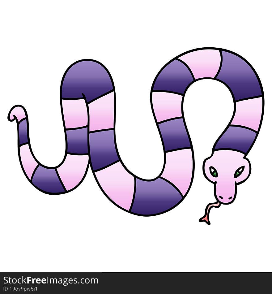 gradient shaded quirky cartoon snake. gradient shaded quirky cartoon snake