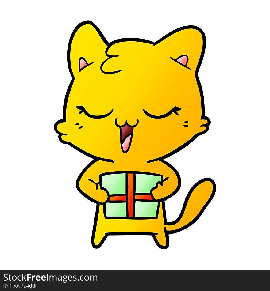 happy cartoon cat. happy cartoon cat