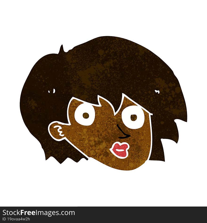 Cartoon Surprised Female Face