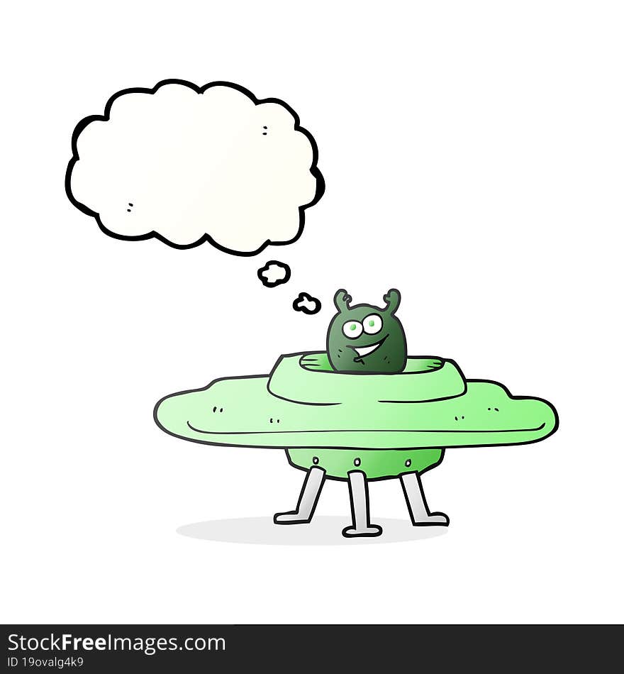 thought bubble cartoon spaceship