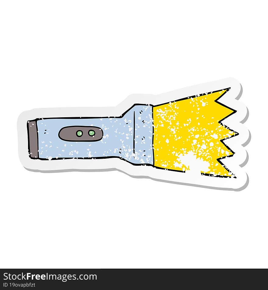 distressed sticker of a cartoon torch