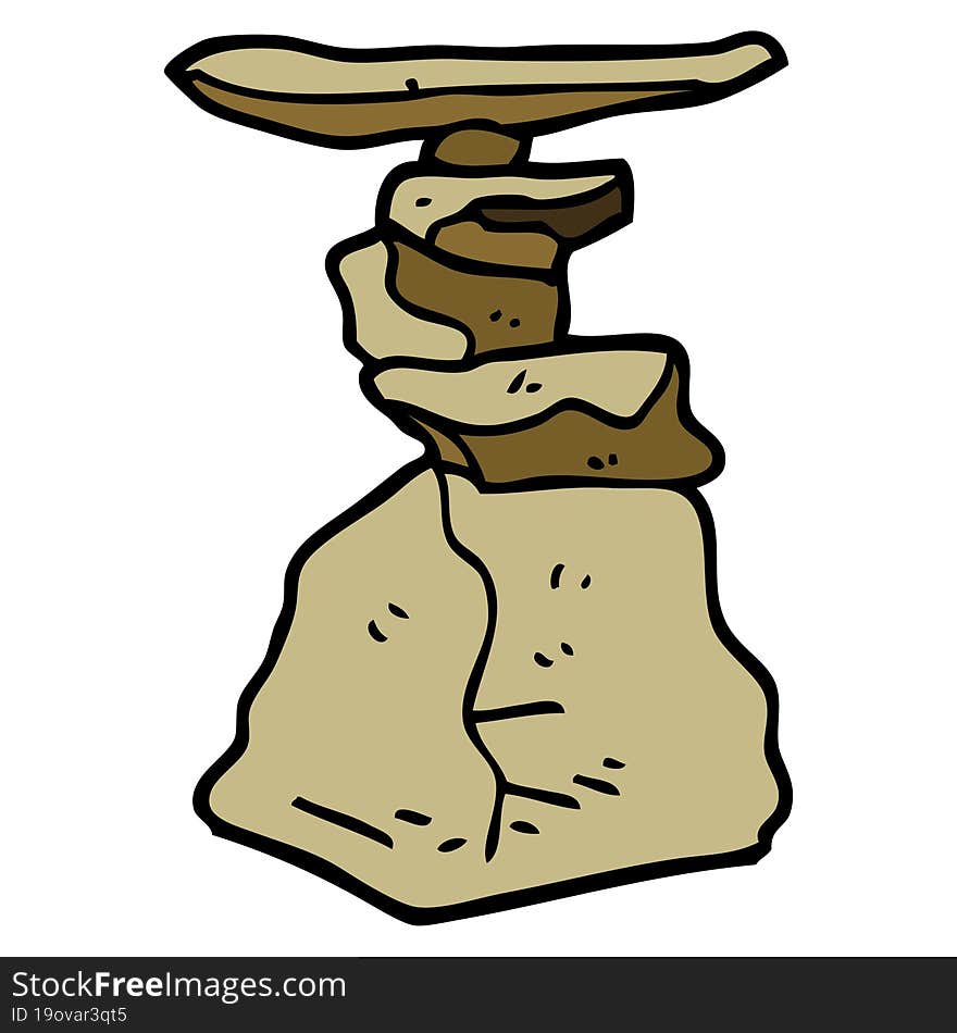 Cartoon Doodle Stacked Rocks