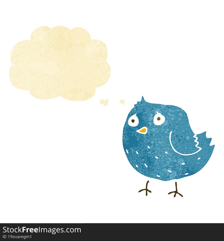 Cartoon Bird With Thought Bubble