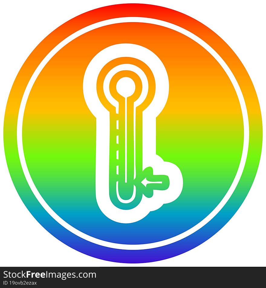 low temperature circular icon with rainbow gradient finish. low temperature circular icon with rainbow gradient finish