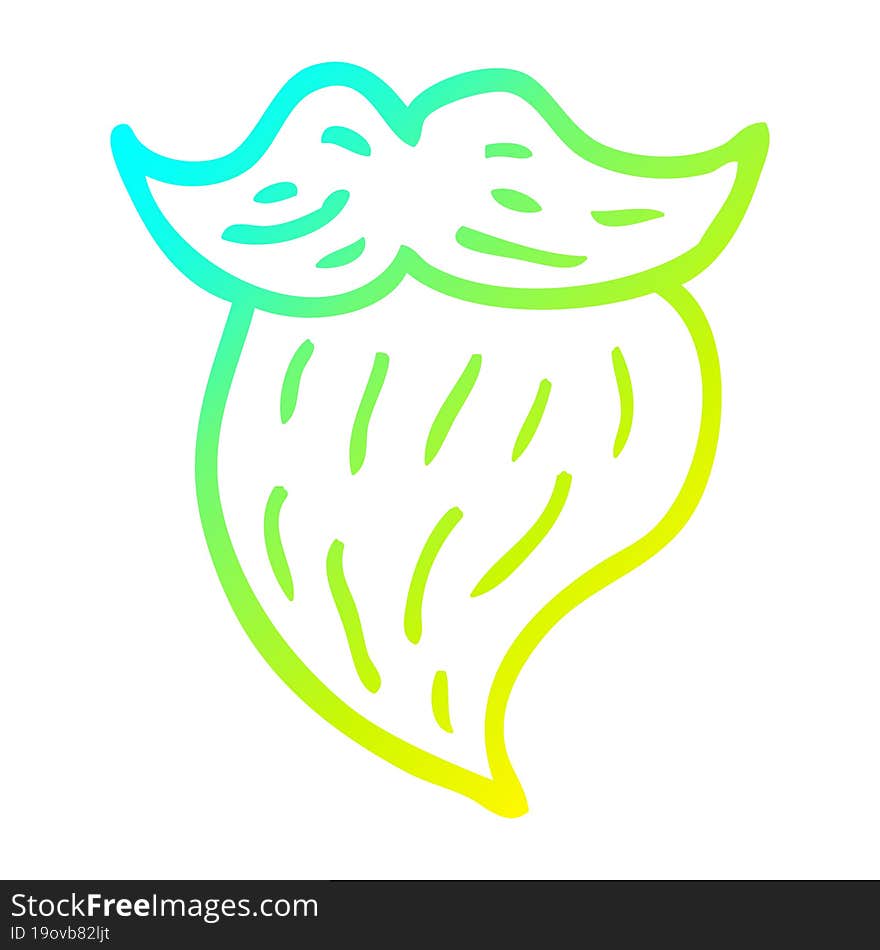 Cold Gradient Line Drawing Cartoon White Beard