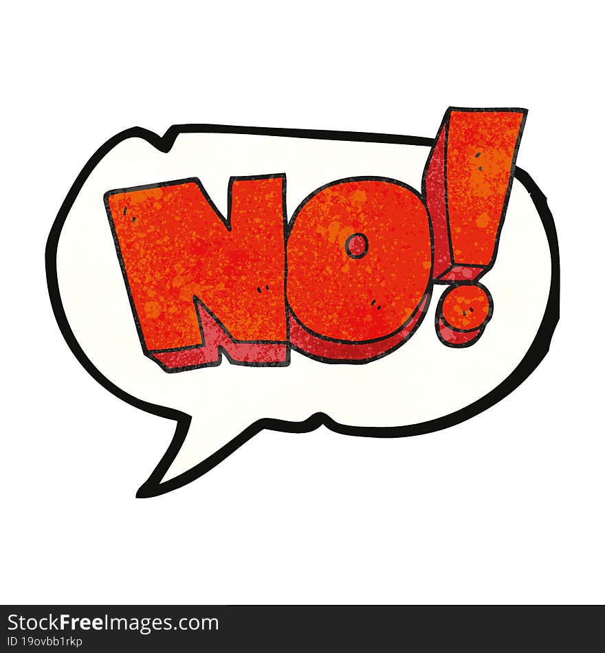 speech bubble textured cartoon NO! shout