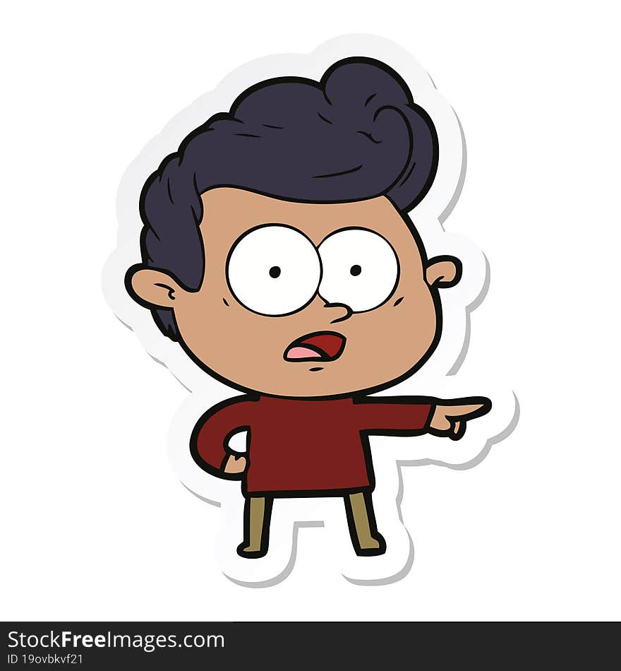 sticker of a cartoon staring man