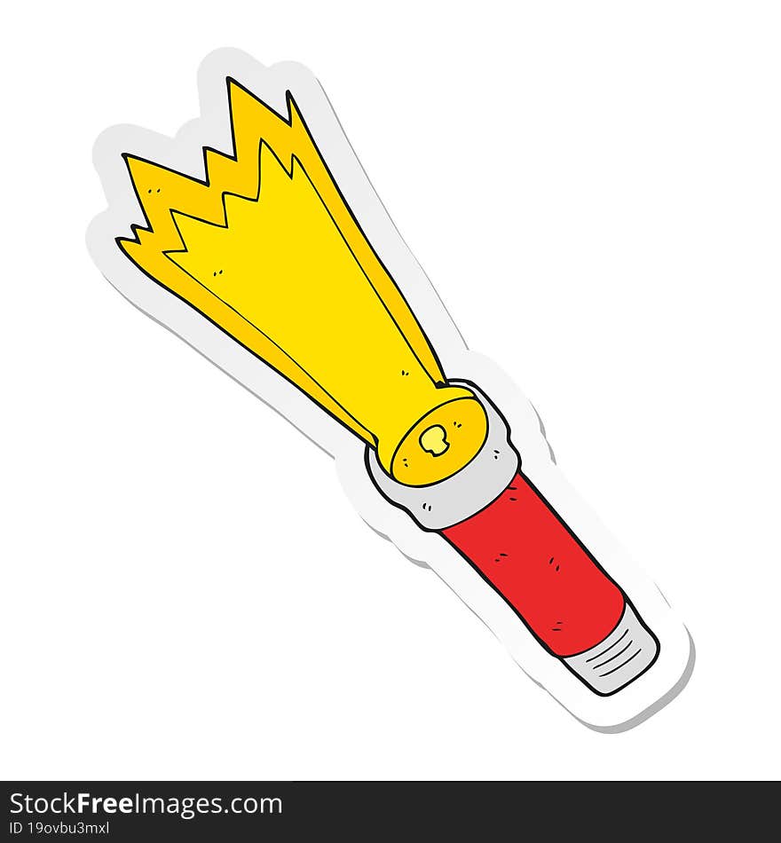 sticker of a cartoon torch