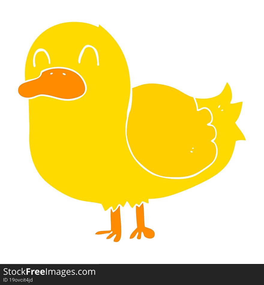 Flat Color Style Cartoon Duck