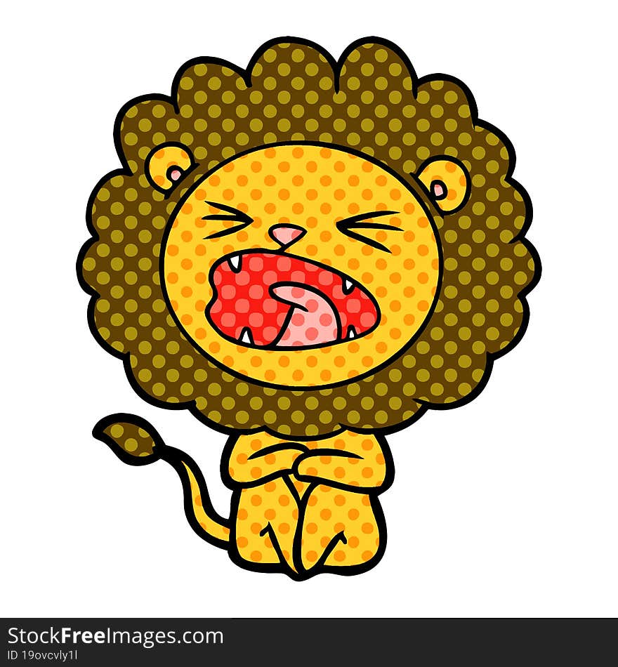 cartoon angry lion. cartoon angry lion